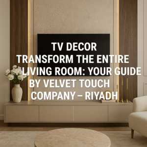 ديكور تلفزيون أنيق يغيّر شكل الصالة بالكامل: دليلك من مؤسسة اللمسة المخملية – الرياض